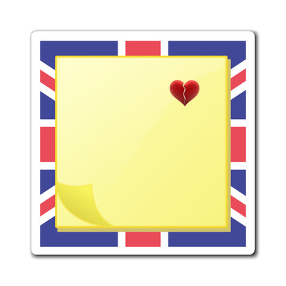 Sticky Note Heart Refrigerator Magnet - United Kingdom