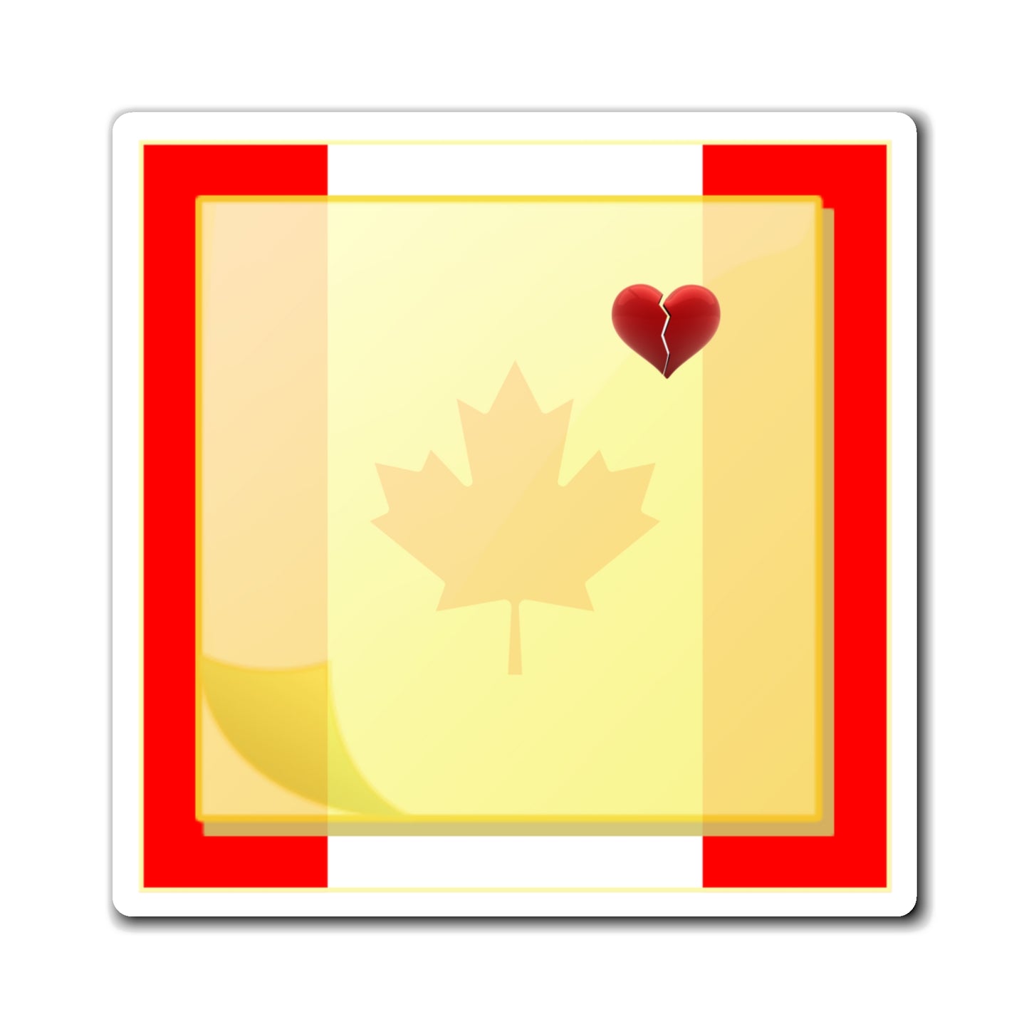 Sticky Note Heart Refrigerator Magnet - Canada