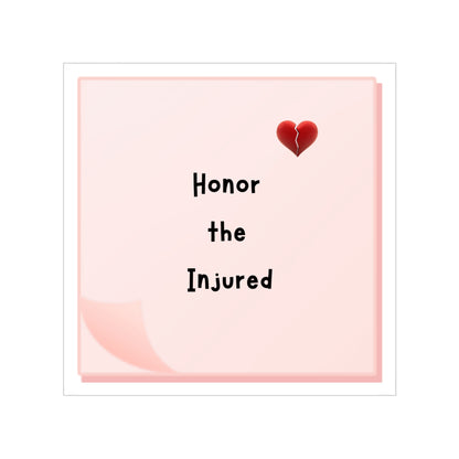 Sticky Note Heart Transparent Outdoor Sticker - Pink