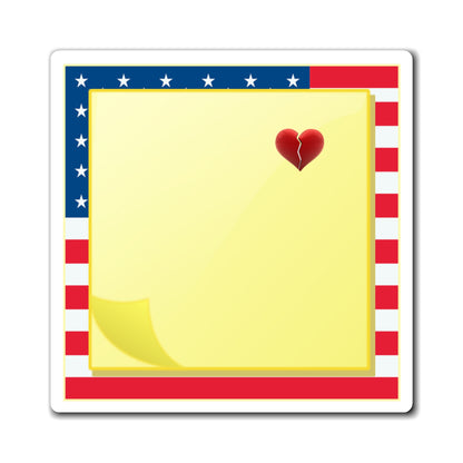 Sticky Note Heart Refrigerator Magnet - United States