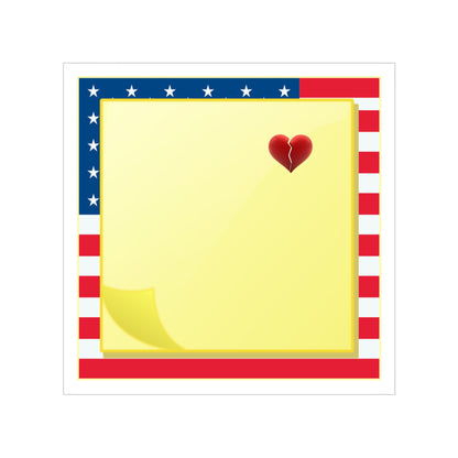 Sticky Note Heart Transparent Outdoor Sticker - United States