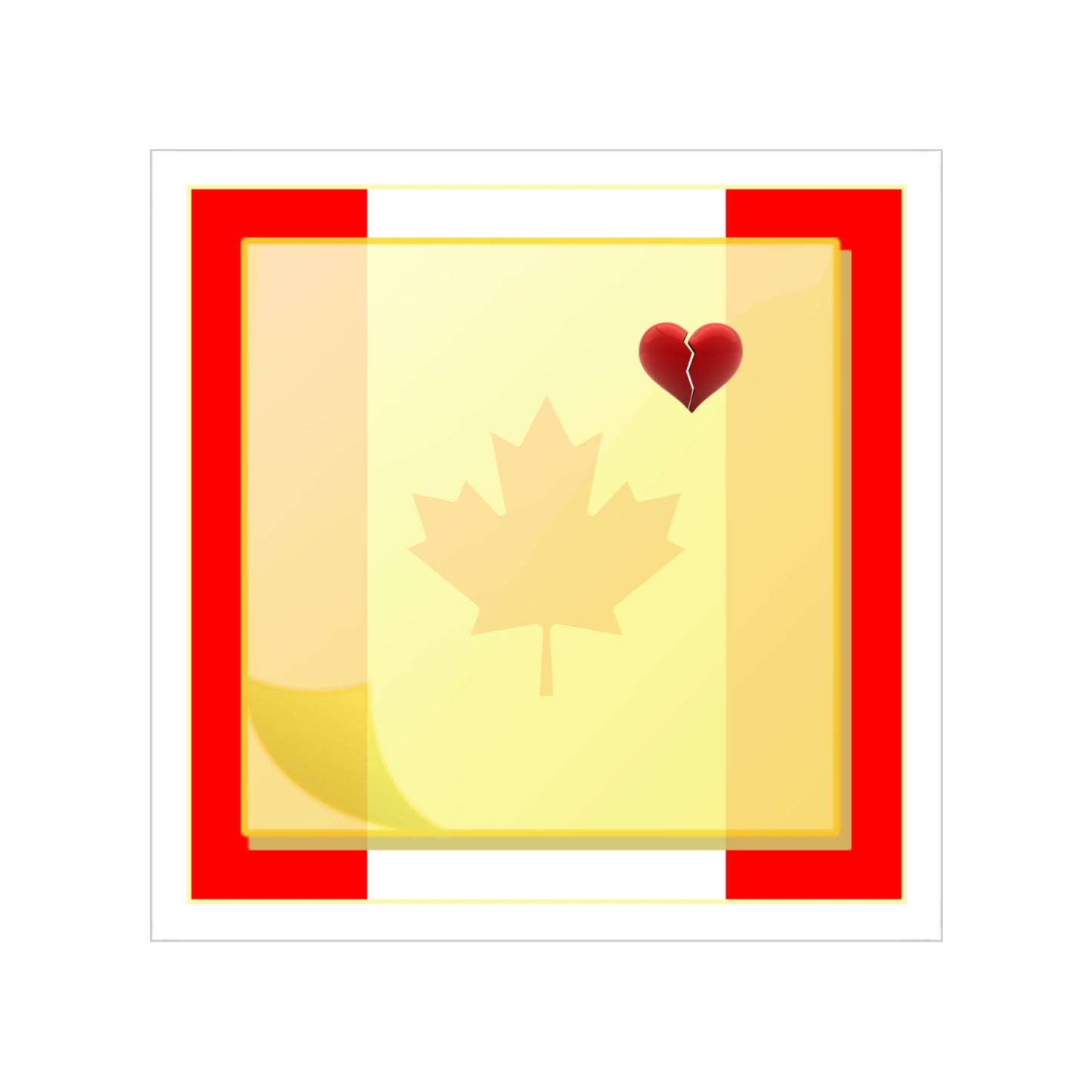 Copy of Sticky Note Heart Transparent Outdoor Sticker - Canada
