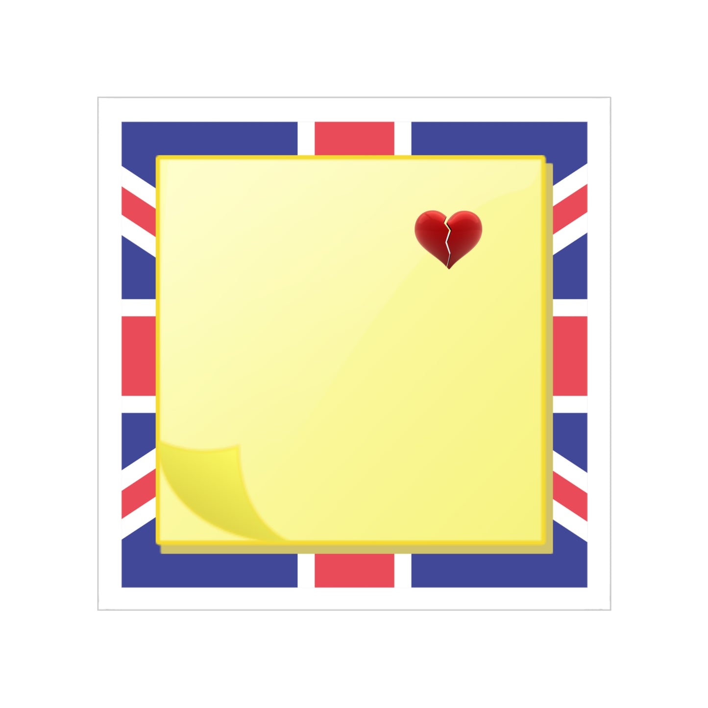 Sticky Note Heart Transparent Outdoor Sticker - United Kingdom