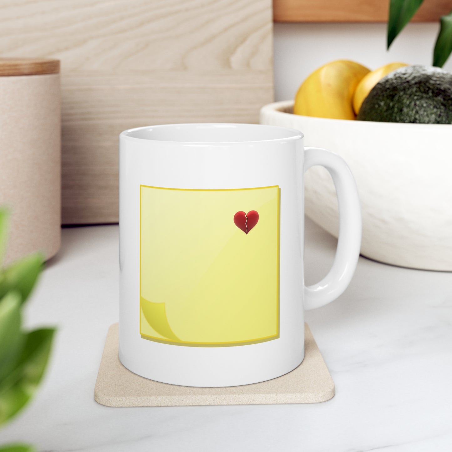 Sticky Note Heart Ceramic Mug