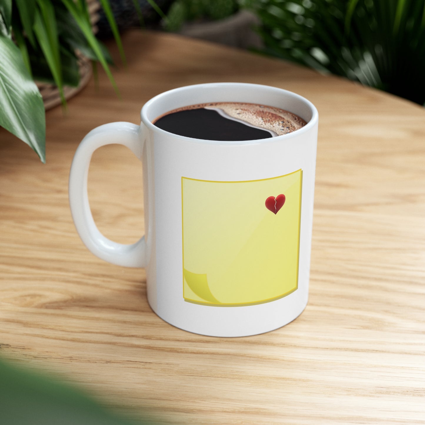 Sticky Note Heart Ceramic Mug