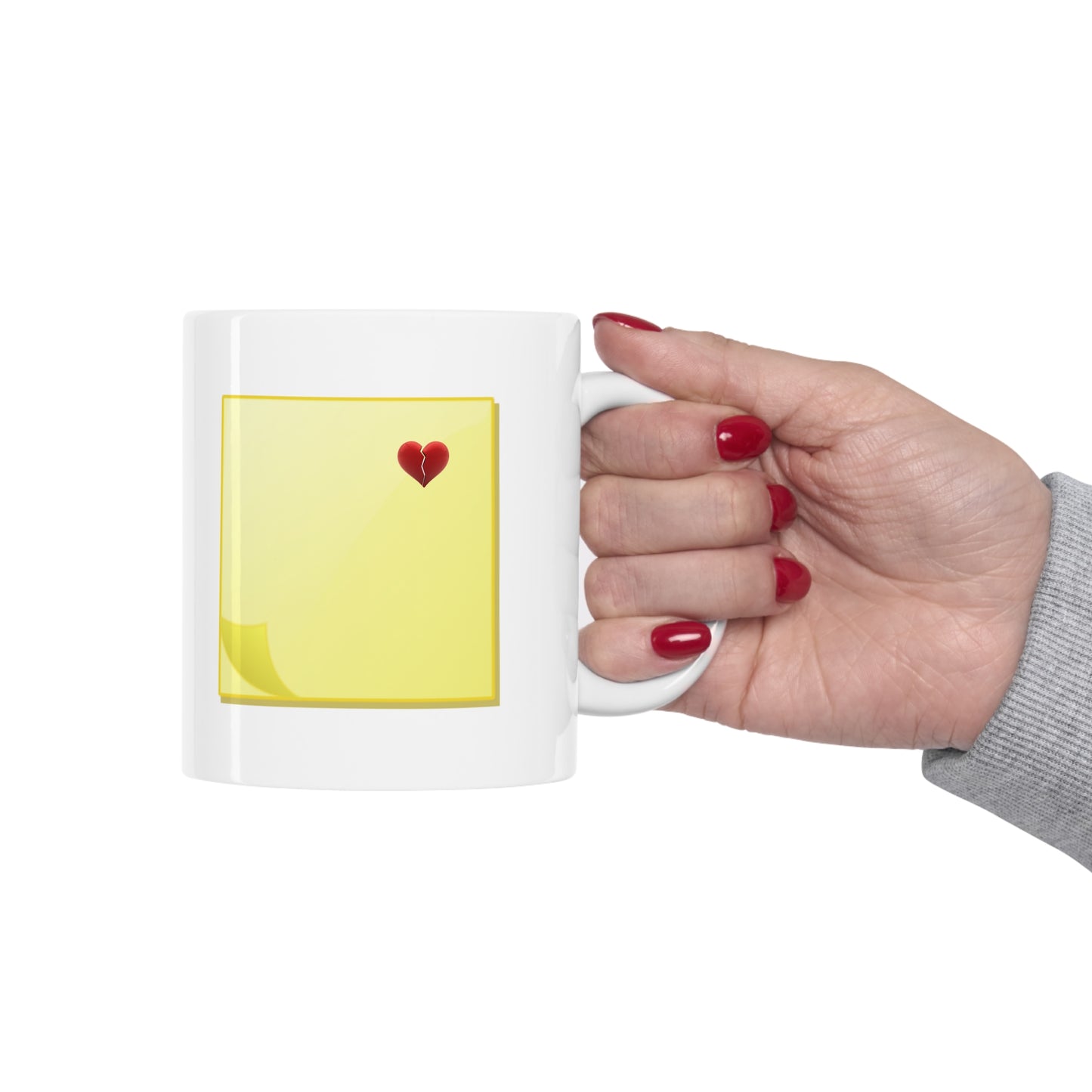 Sticky Note Heart Ceramic Mug