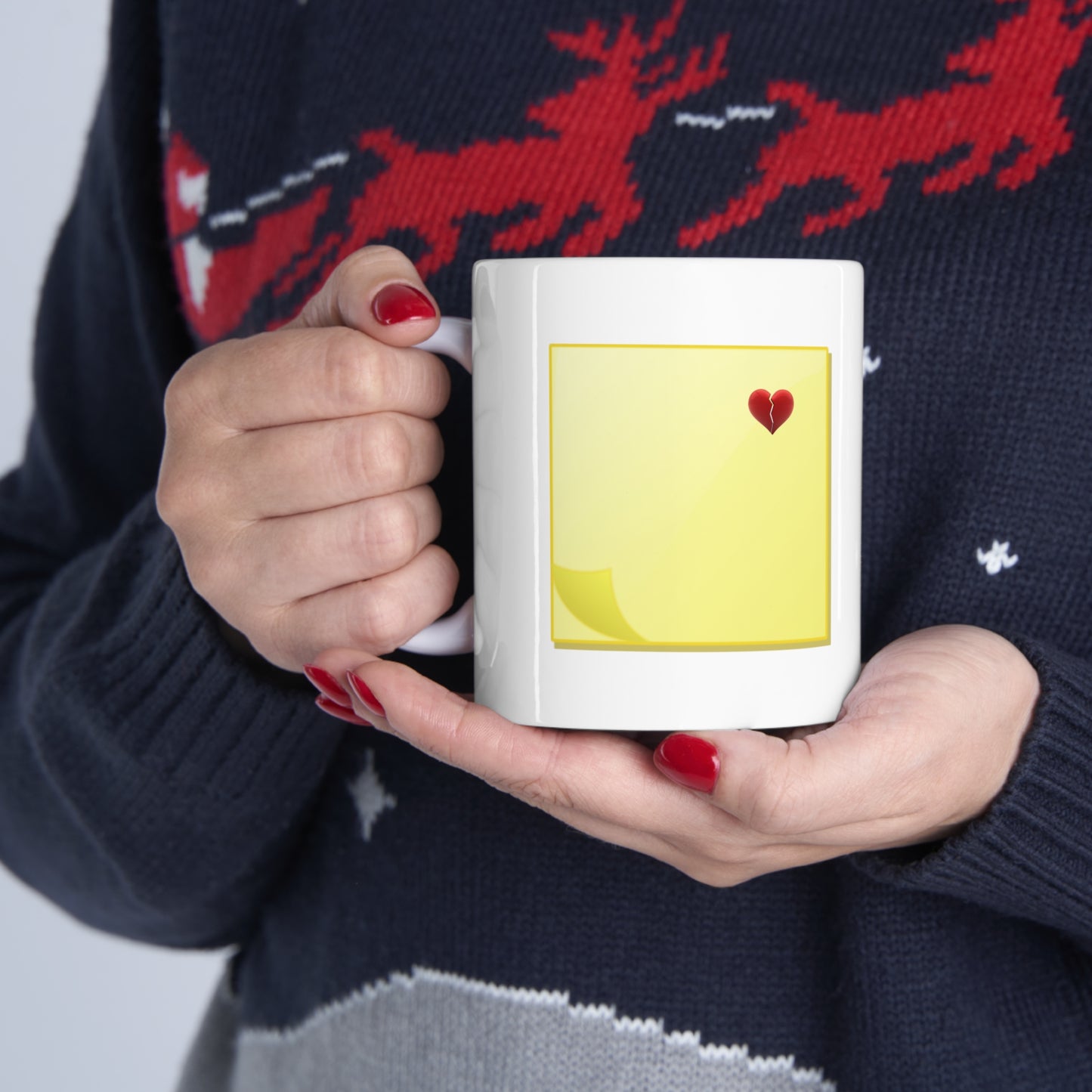 Sticky Note Heart Ceramic Mug