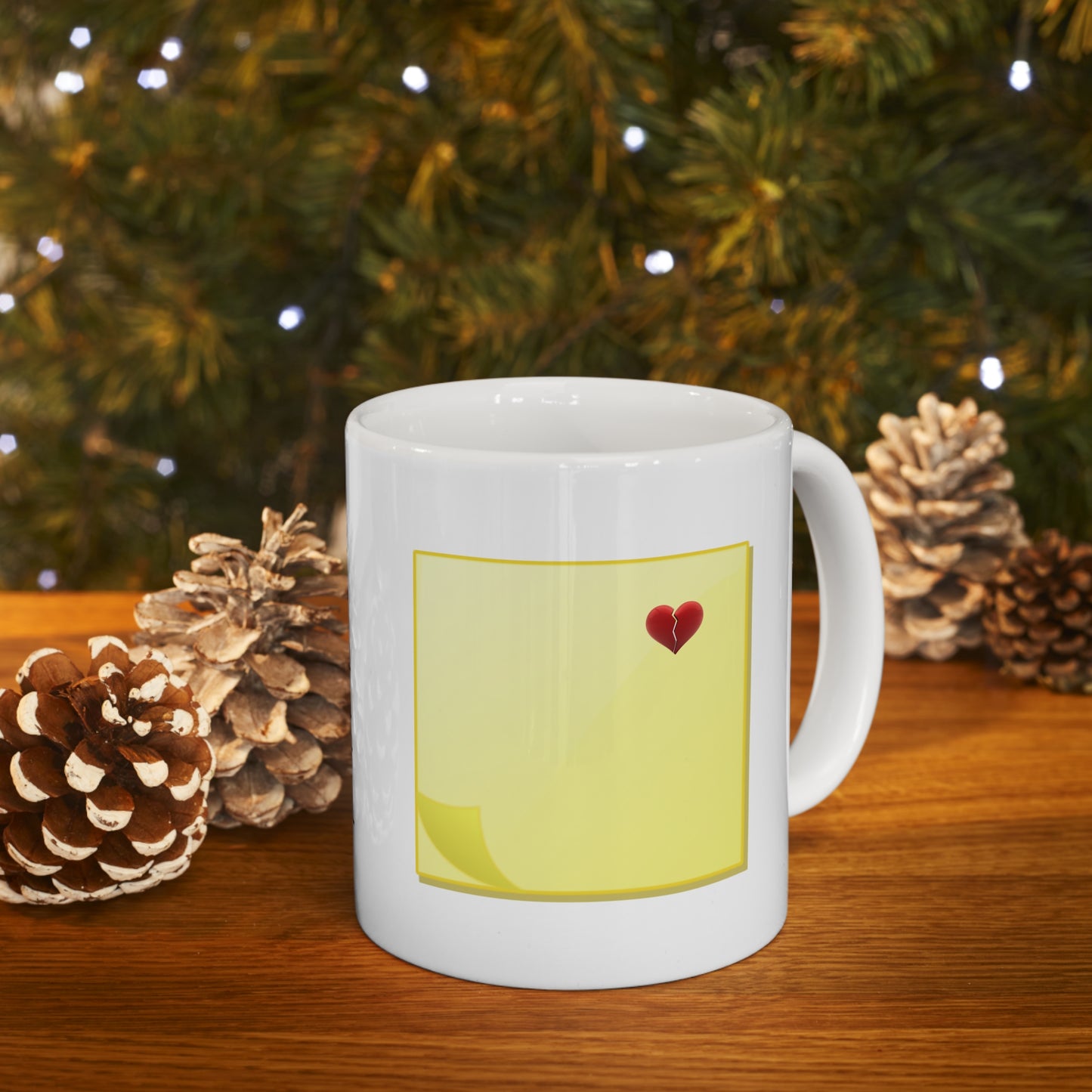 Sticky Note Heart Ceramic Mug