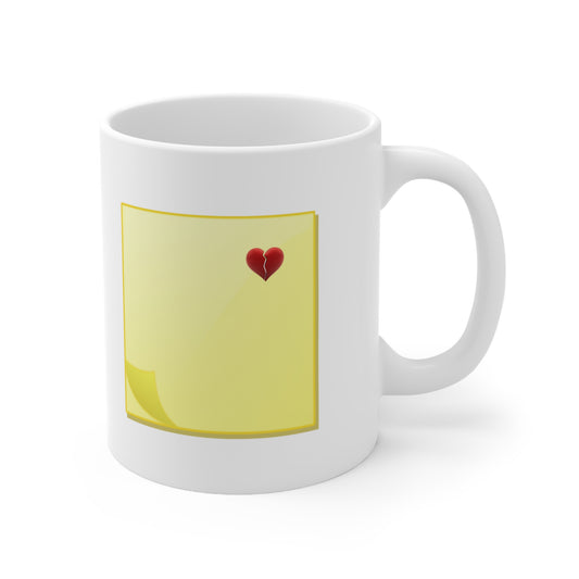 Sticky Note Heart Ceramic Mug