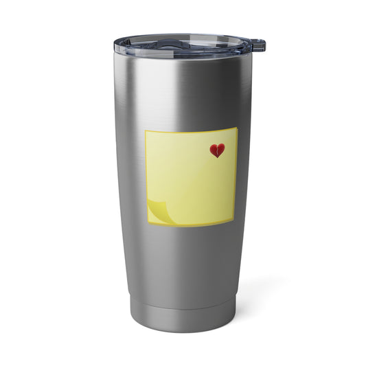 Sticky Note Heart Stainless Steel Tumbler
